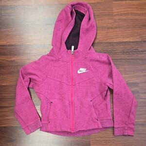 Nike Tech Girls' Magenta Hooded Full Zip Jacket Size 6x (6-7 Yrs)